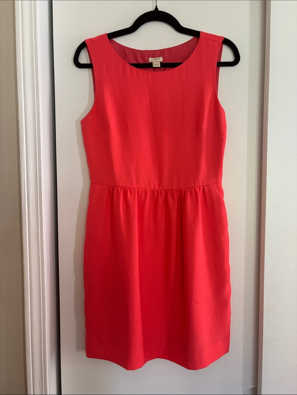 J. Crew Sleeveless Bright Pink Coral Dress